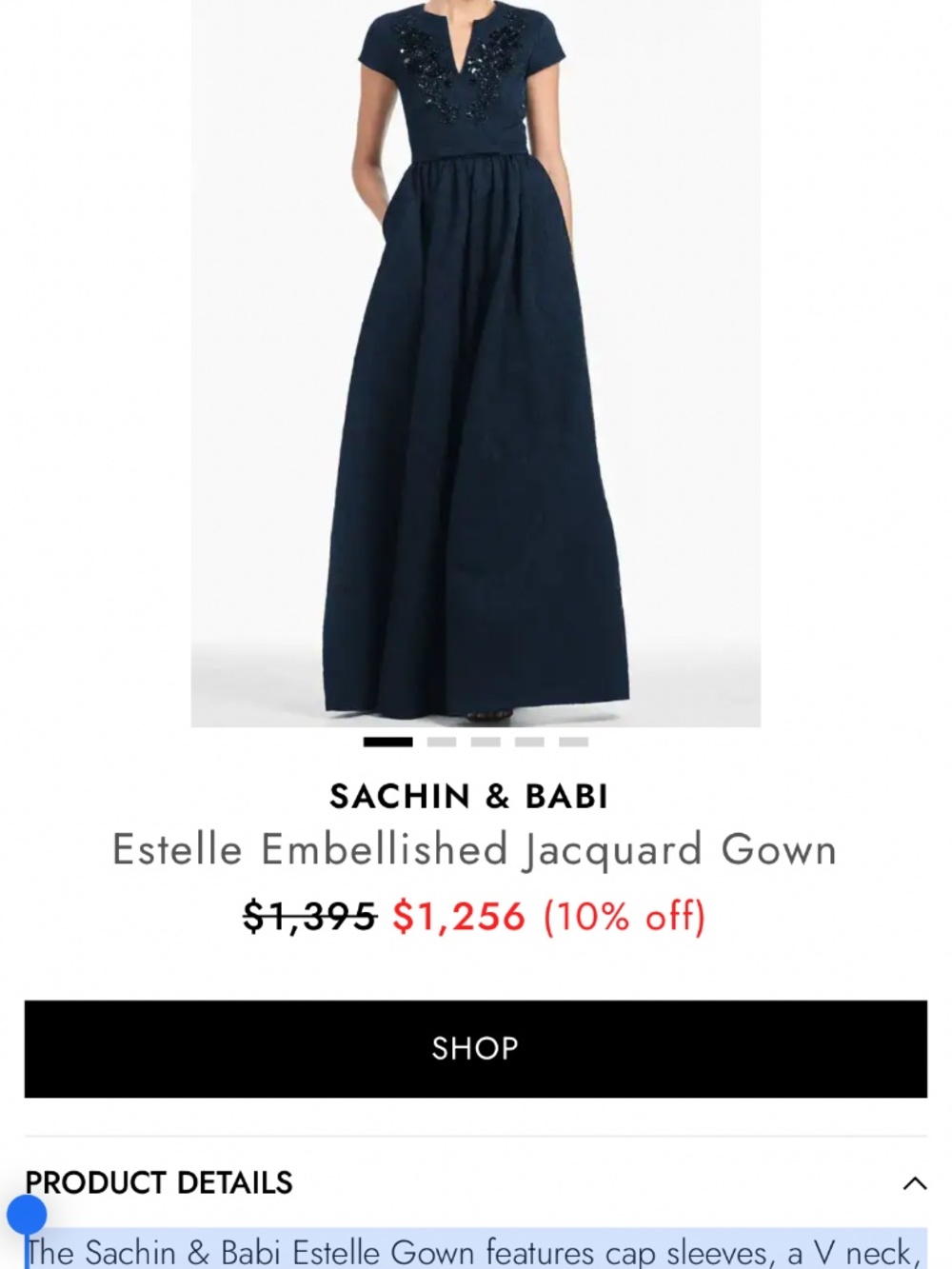 NEW WITH TAGS! Sachin + Babi Estelle Gown, Size 12